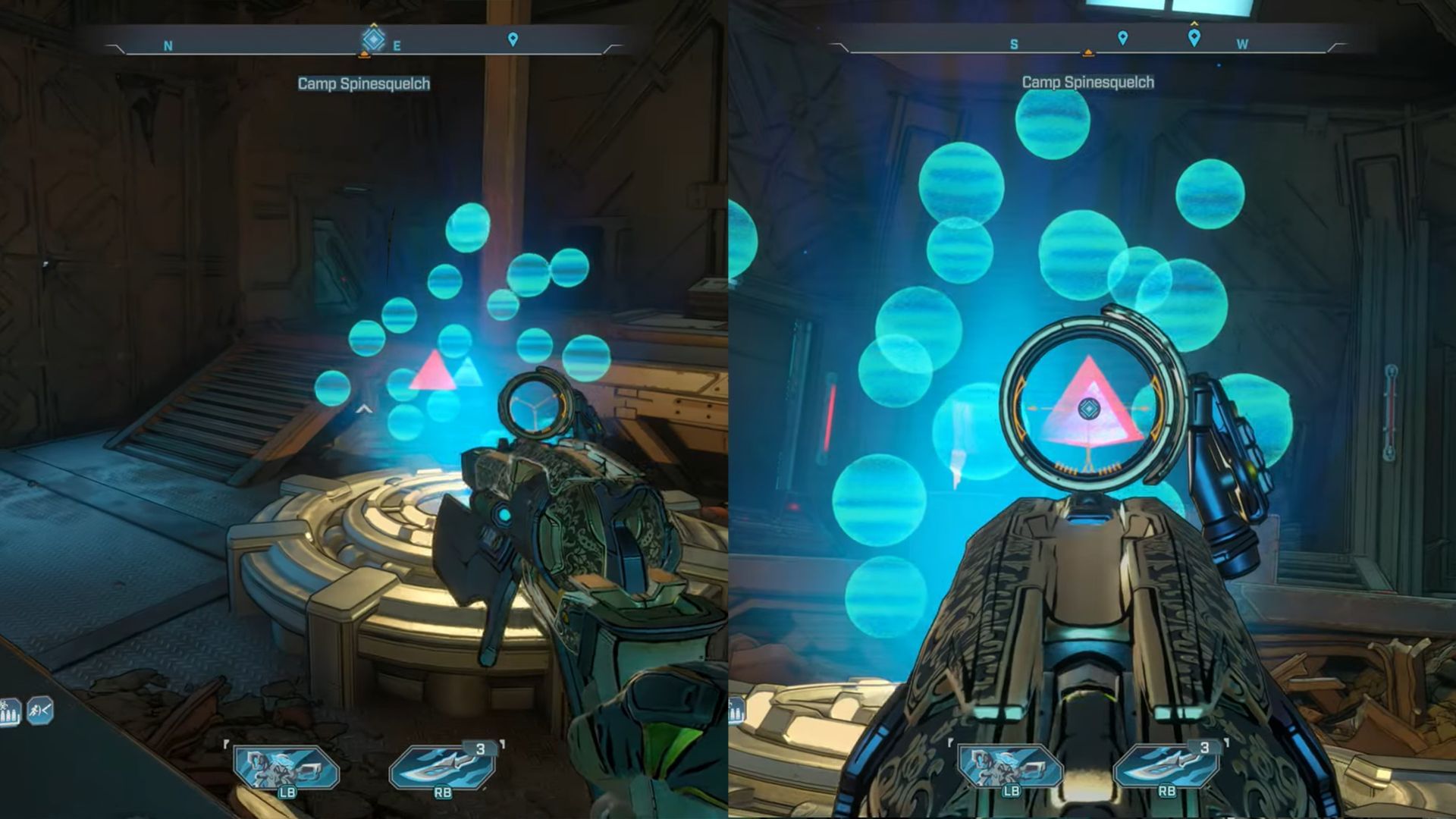 You can align this set of triangles from the area where Levaine is standing (Image via Gearbox Software)
