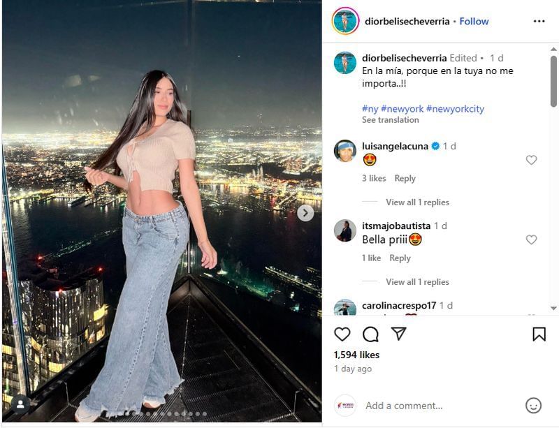 Ronald Acuna Jr.&rsquo;s brother, Luisangel, reacted to his girlfriend Dior&#039;s post. (via Instagram)