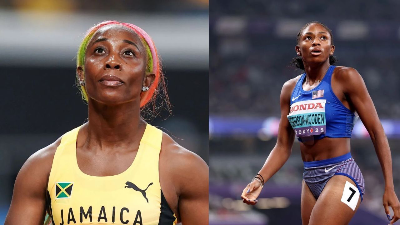 Shelly-Ann Fraser-Pryce and Melissa Jefferson-Wooden (Image via: Both Getty)