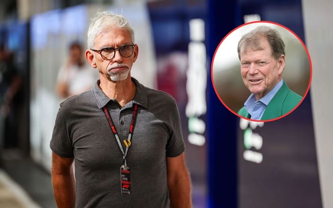 Damon Hill reacts to Tom Watson apologising for the American fans' conduct during the Ryder Cup final