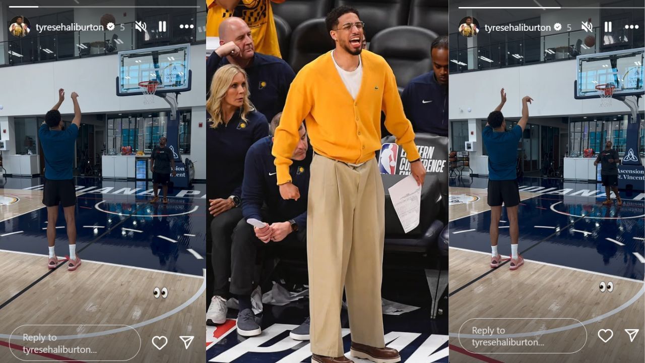 Pacers star Tyrese Haliburton begins on-court work amid Achilles tear recovery. [photo: @tyresehaliburton/IG]
