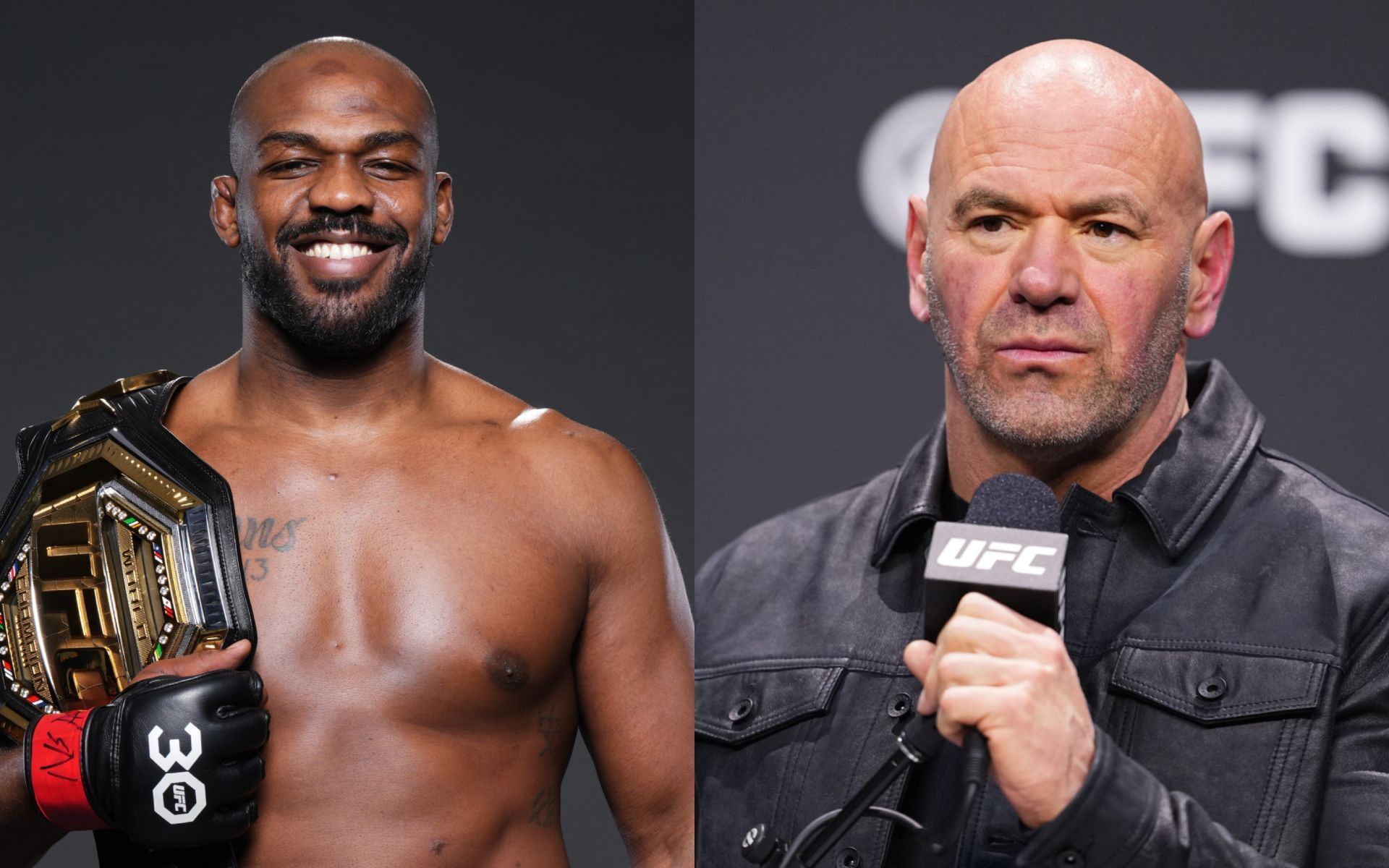 Dana White (right) on Jon Jones (left) potentially fighting on UFC White House card. [Images courtesy: Getty Images]