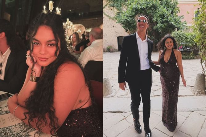 Suited up Cole Tucker joins wife, Vanessa Hudgens, in dazzling brown dress at the "most magical" Italian wedding