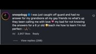 Snoop Dogg's comments (image via Instagram/hollywoodunlocked)