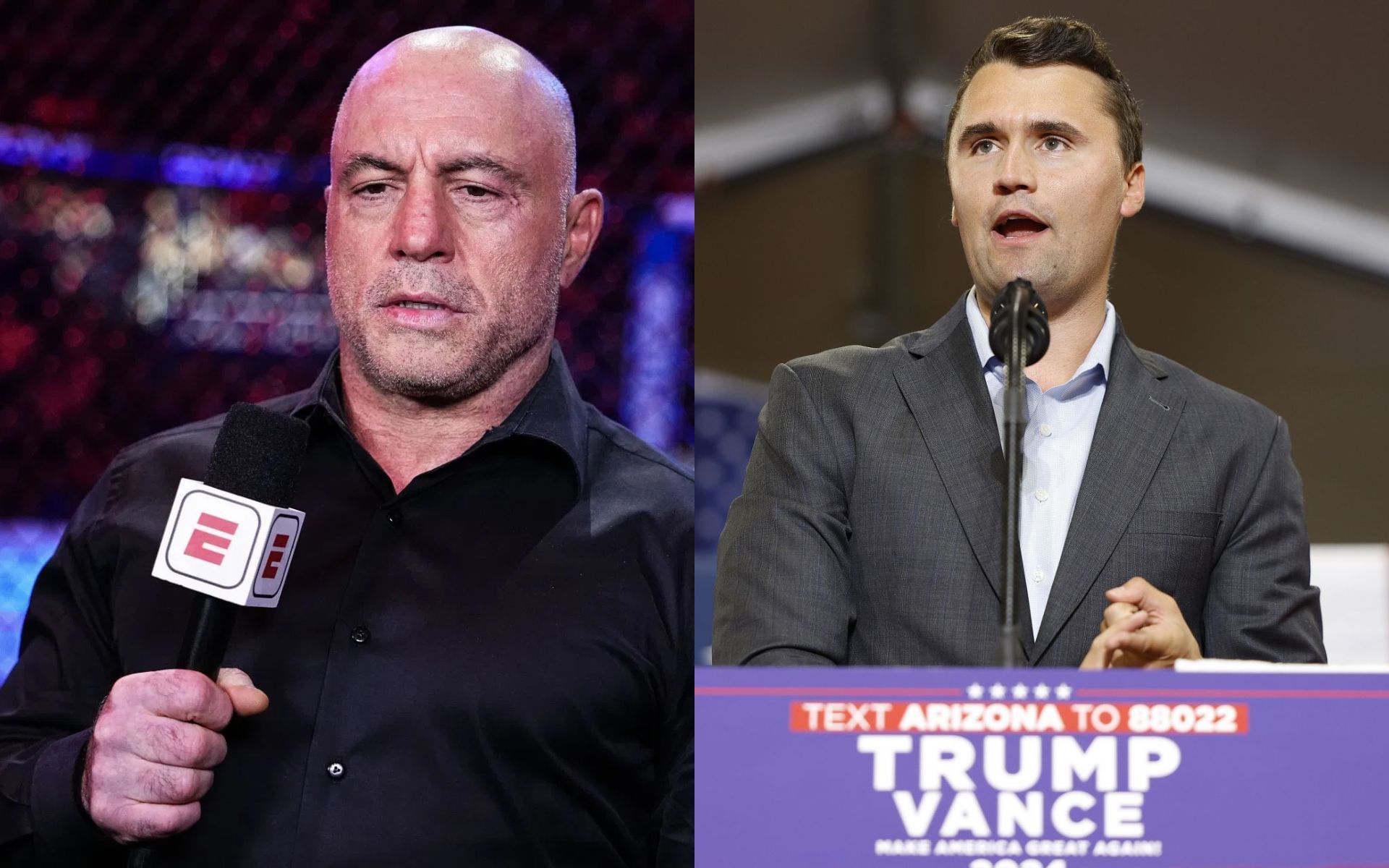 Joe Rogan (left) shares his thoughts on Charlie Kirk
