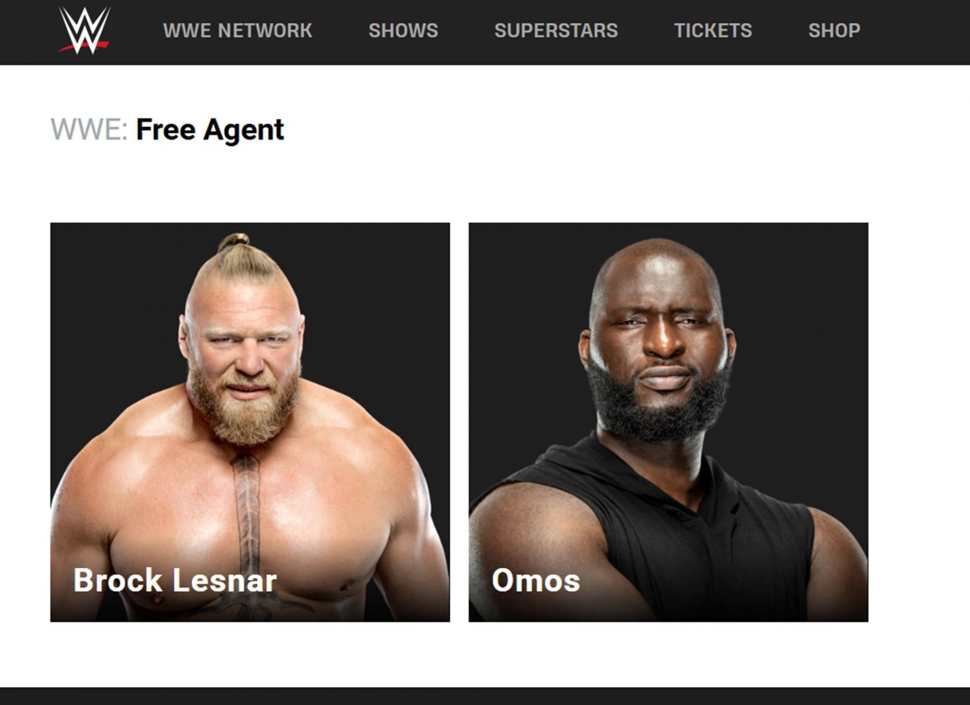The company has named only two stars [Image credit: Screenshot from WWE.com]