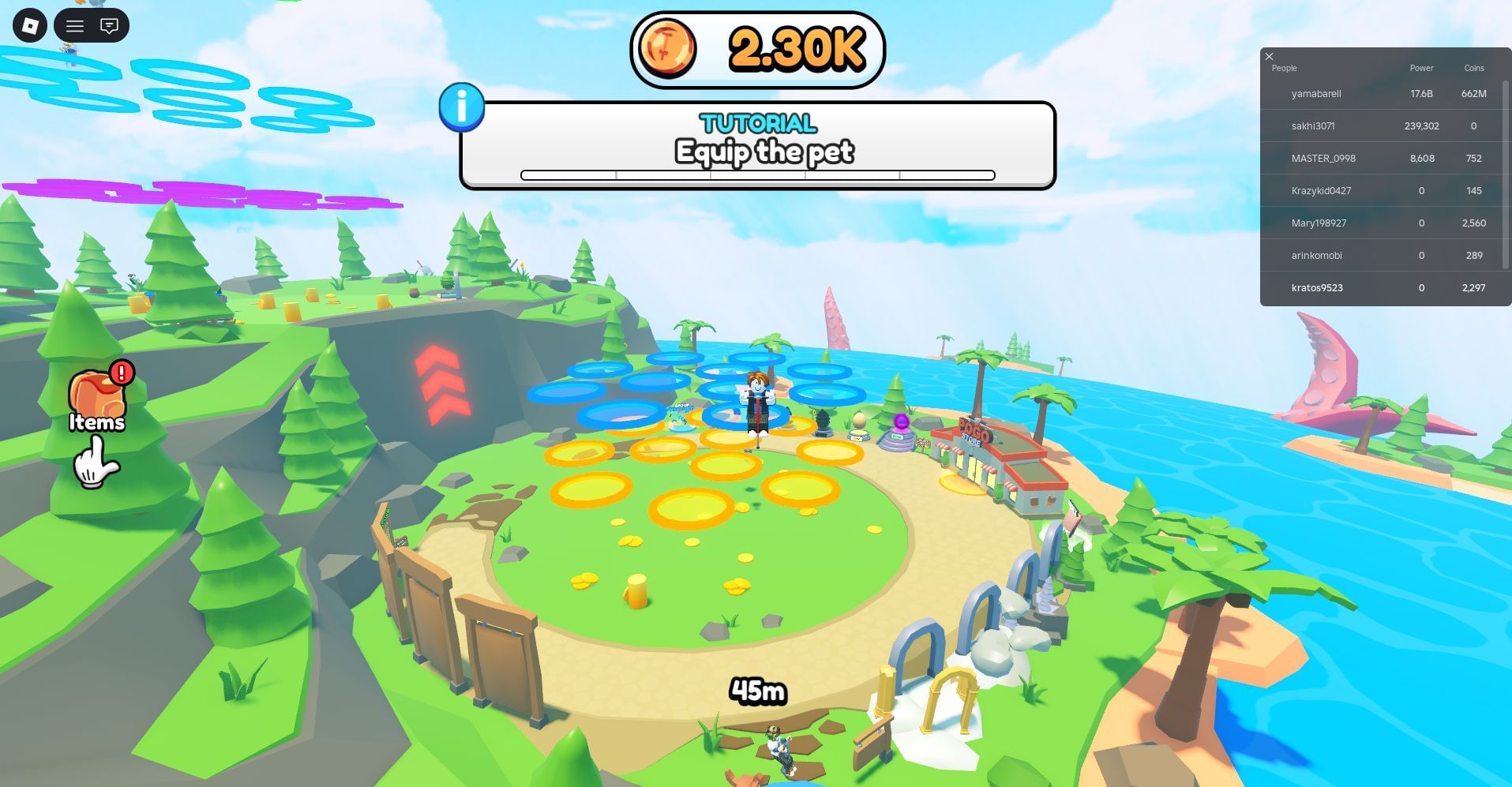 Grab in-game rewards (Image via Roblox)