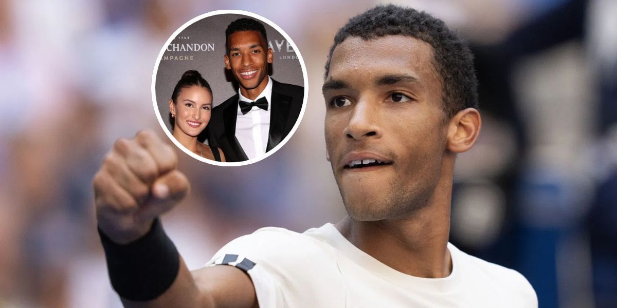 Nina Ghaibi and Felix Auger-Aliassime (inset), Auger-Aliassime (background), Sources: Getty