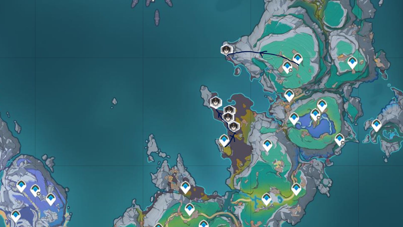 Locations of all Fatui Oprichniki enemies in Lempo Isle (Image via Sportskeeda Gaming || HoYoverse)