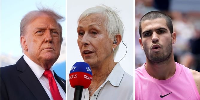 Martina Navratilova accuses Donald Trump of being "jealous" of Carlos Alcaraz after President caught not clapping for Spaniard's US Open heroics
