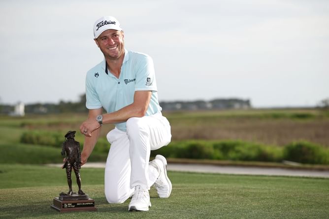 "Had that playoff stash WORKIN at 21" - Justin Thomas pokes fun at throwback look from his first pro win