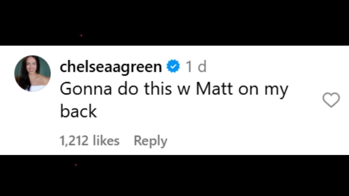 Chelsea&#039;s comment [Screengrab taken from Instagram]