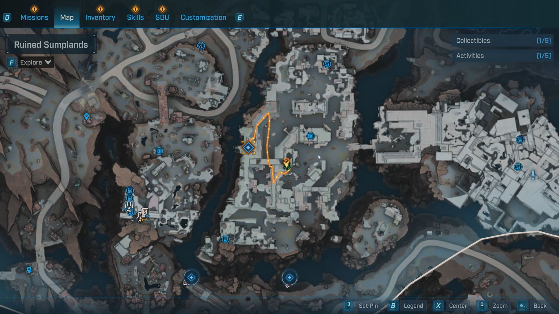 The second log is located in trhe Ruined Sumplands region (Image via Gearbox Software)
