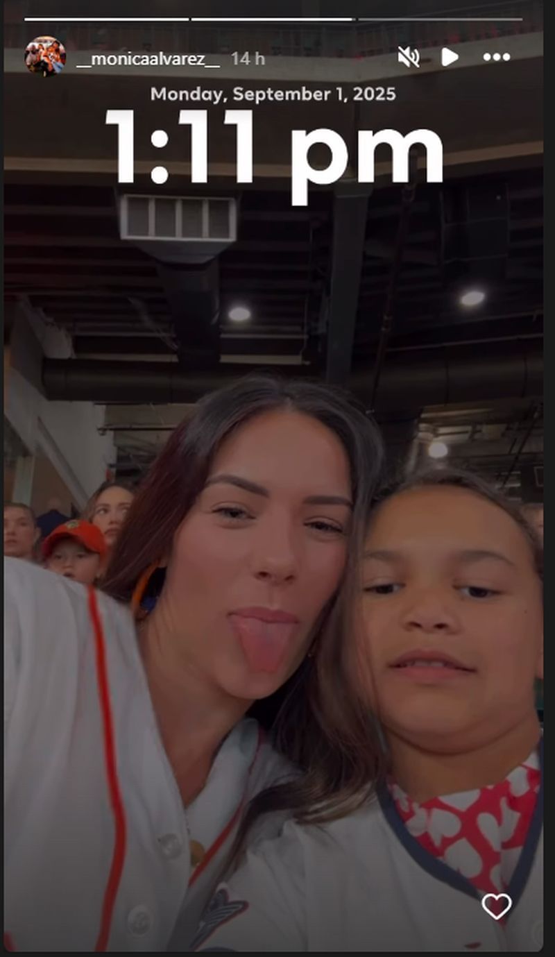 Yordan Alvarez&#039;s wife, Monica ,shared a clip with her daughter Mia on a social media platfrom .(Via Instagram)