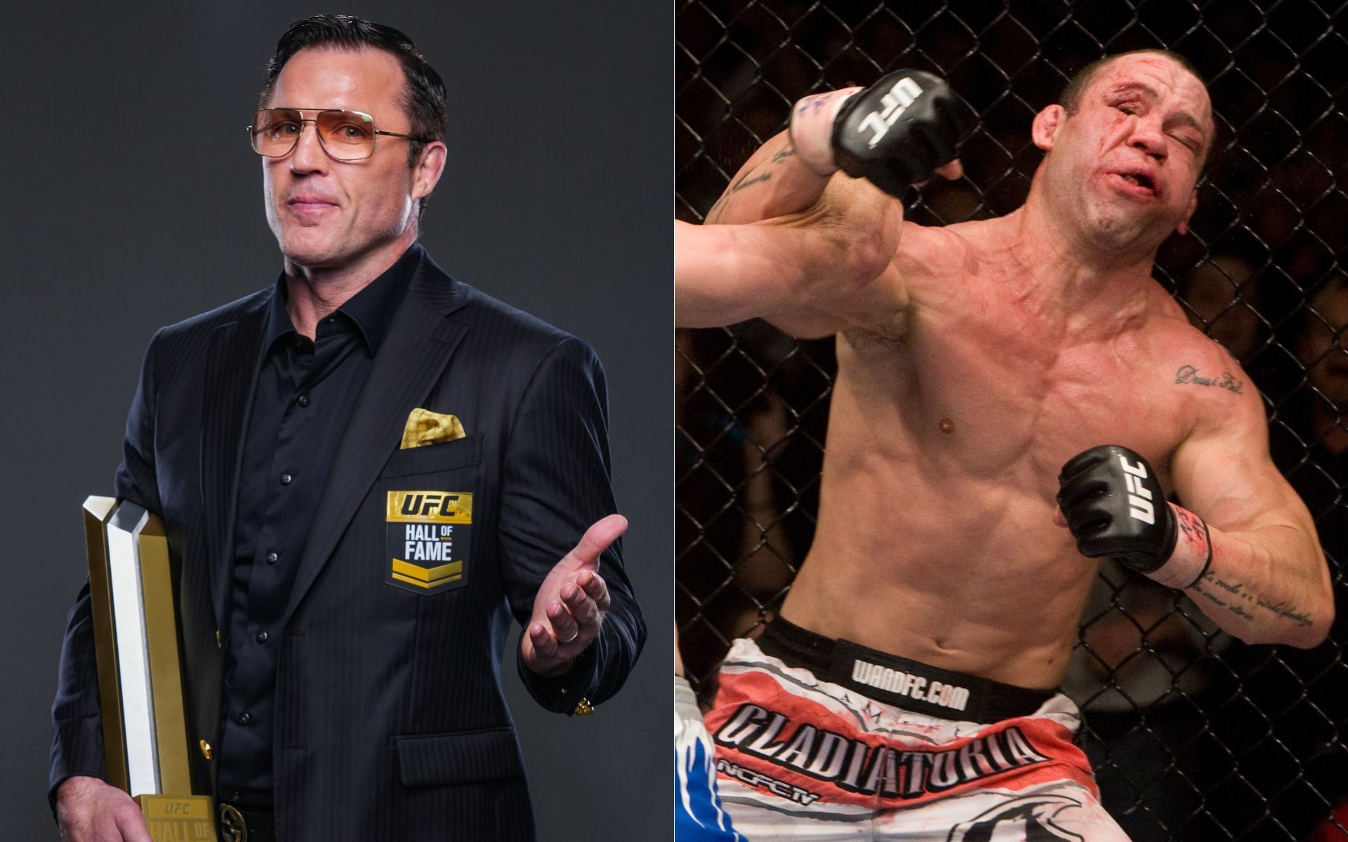 Chael Sonnen (left) slams person who KOd Wanderlei Silva (right). [Images courtesy: Getty Images]