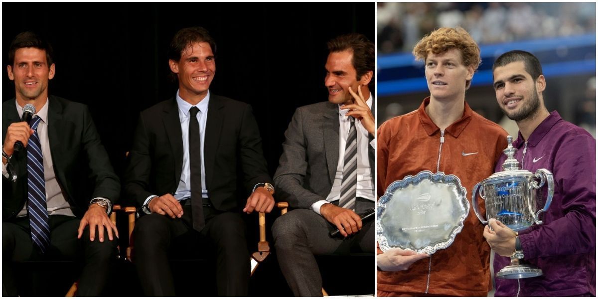Novak Djokovic, Rafael Nadal and Roger Federer, Carlos Alcaraz and Jannik Sinner