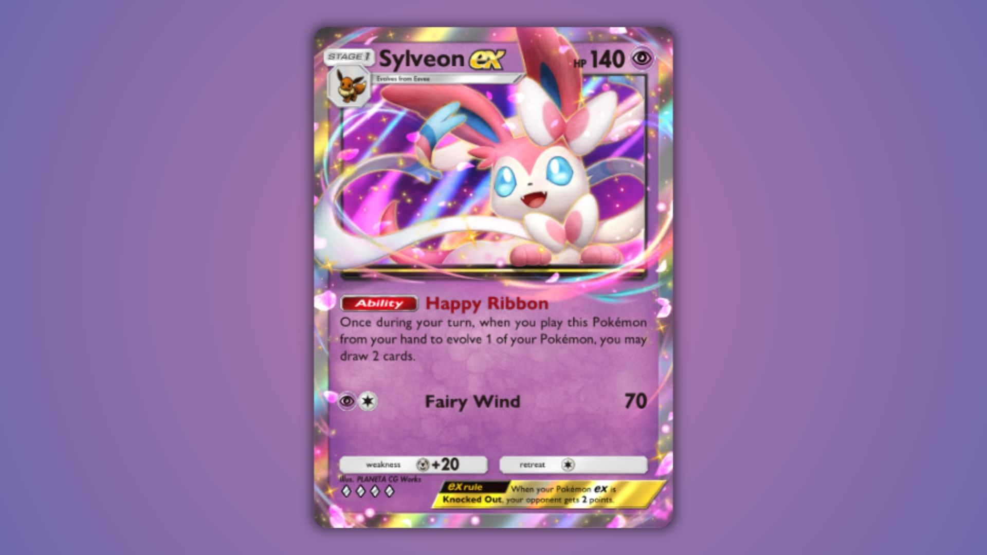 Sylveon ex&#039;s card as seen in the game (Image via The Pokemon Company)