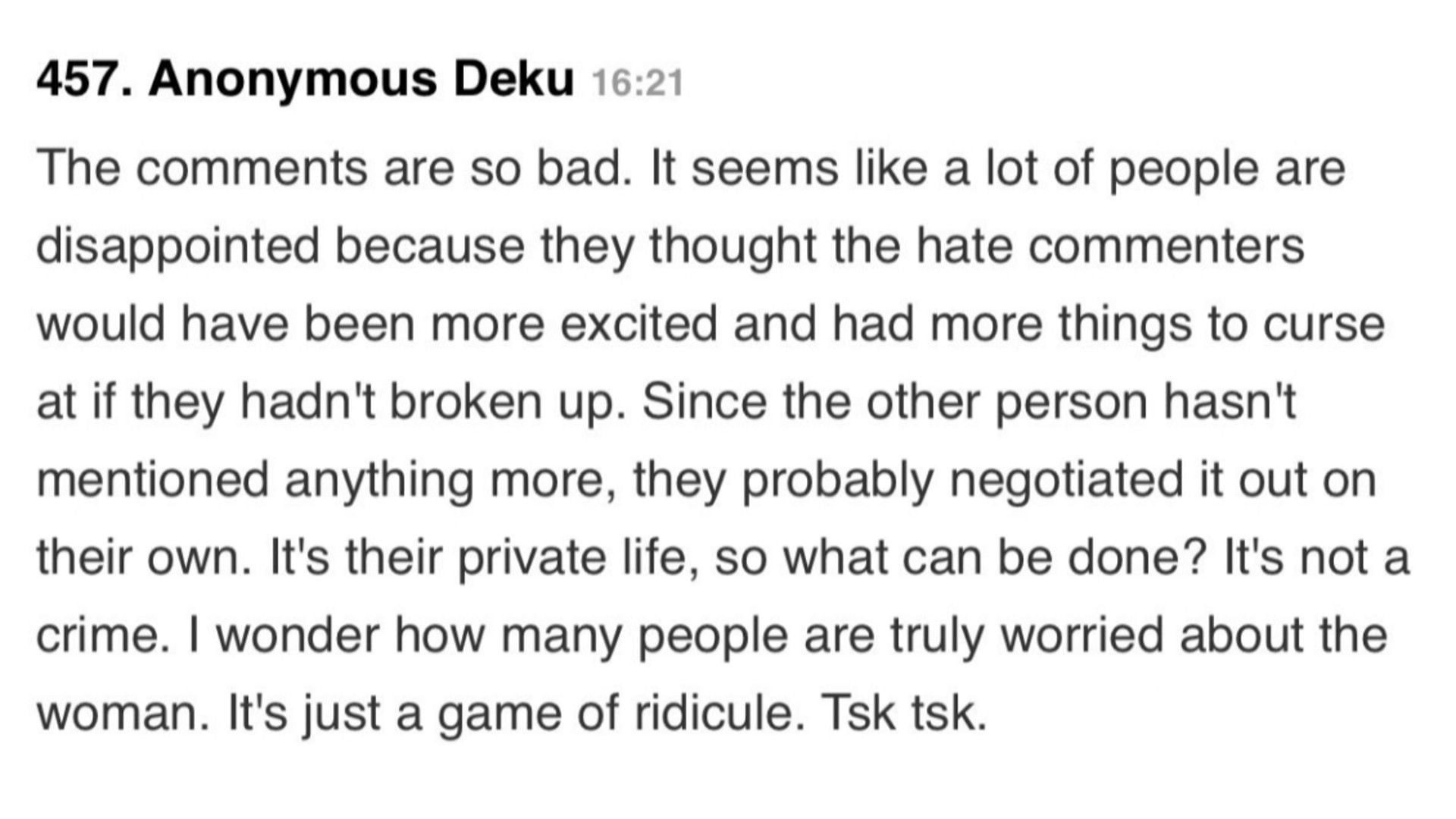 A fan wrote (Image via theqoo)