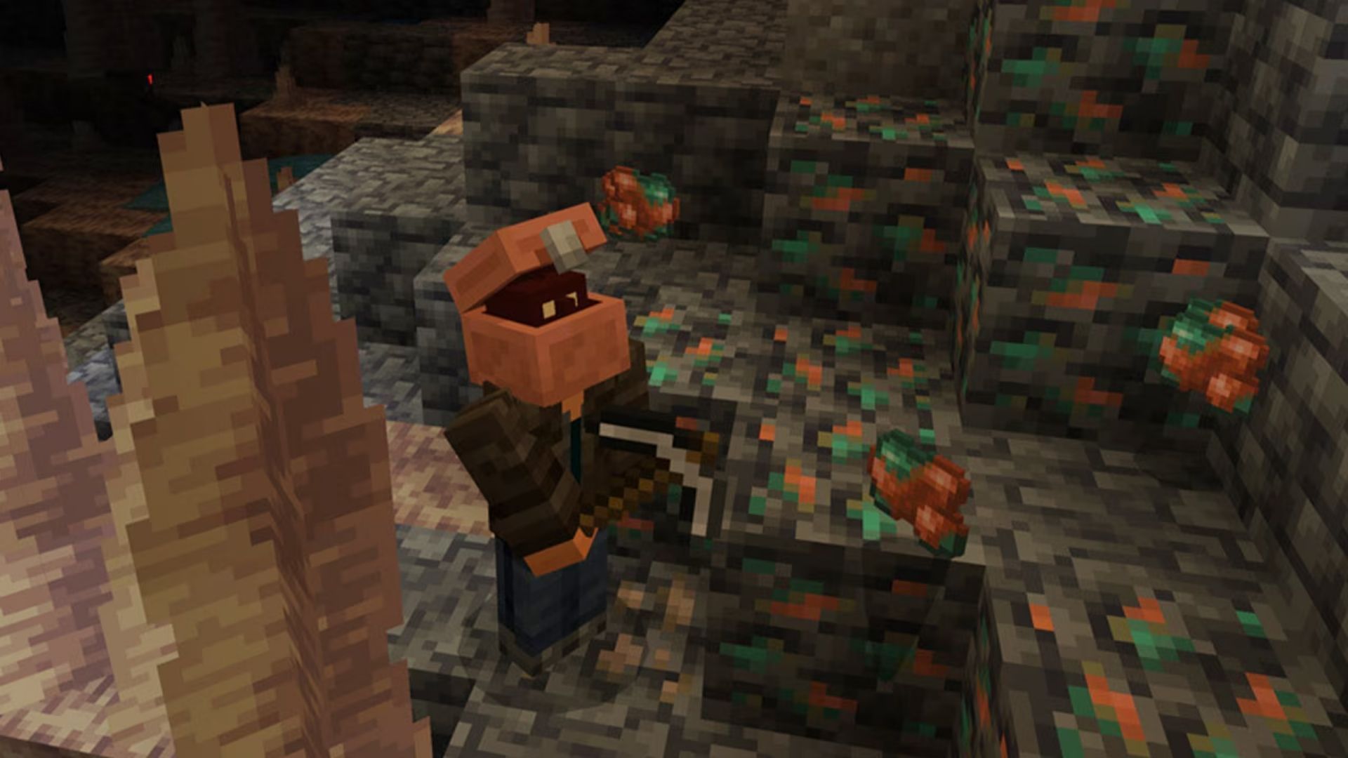 Fulfill your yearning for the mines and grab some copper ahead of the Minecraft The Copper Age update  (Image via Mojang Studios)