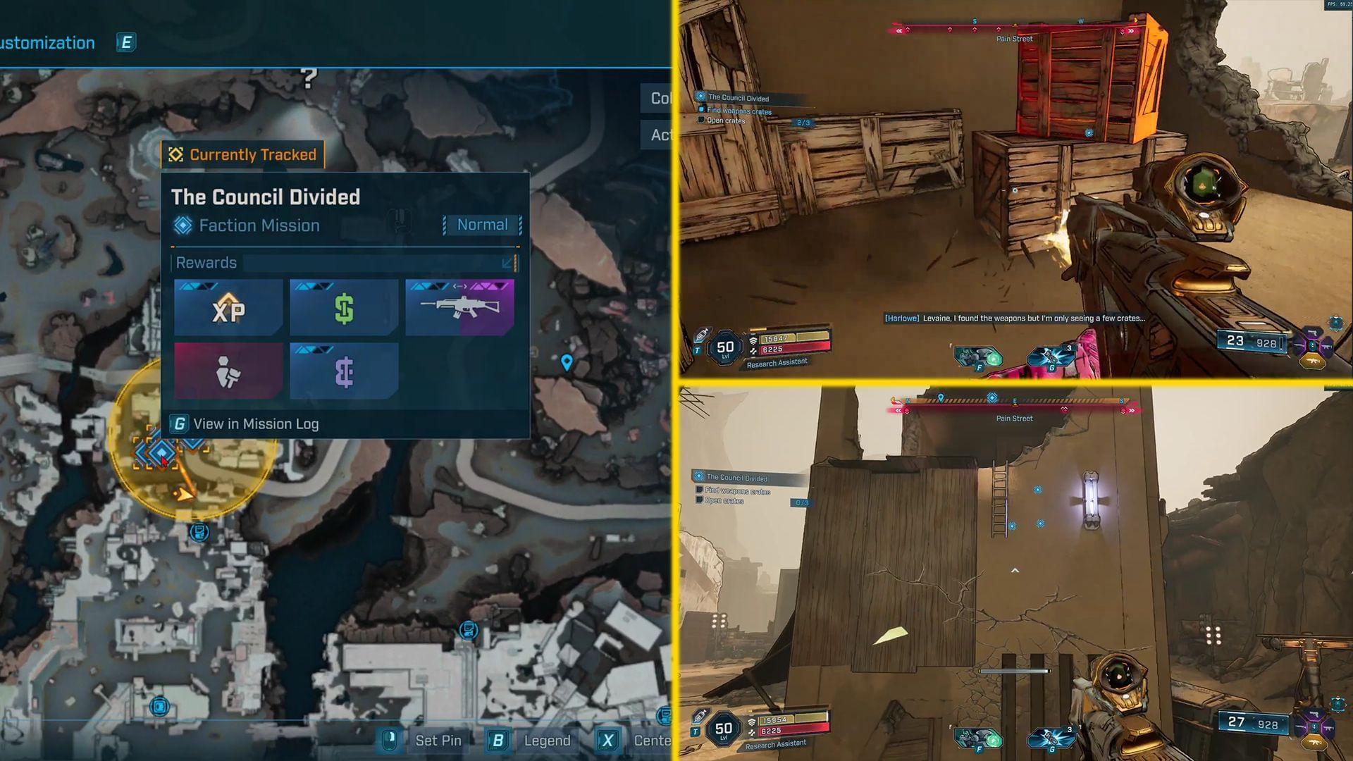 You will need to climb up the structure using the ladder to the west side of the byuilding and destroy the crates (Image via Gearbox Software)