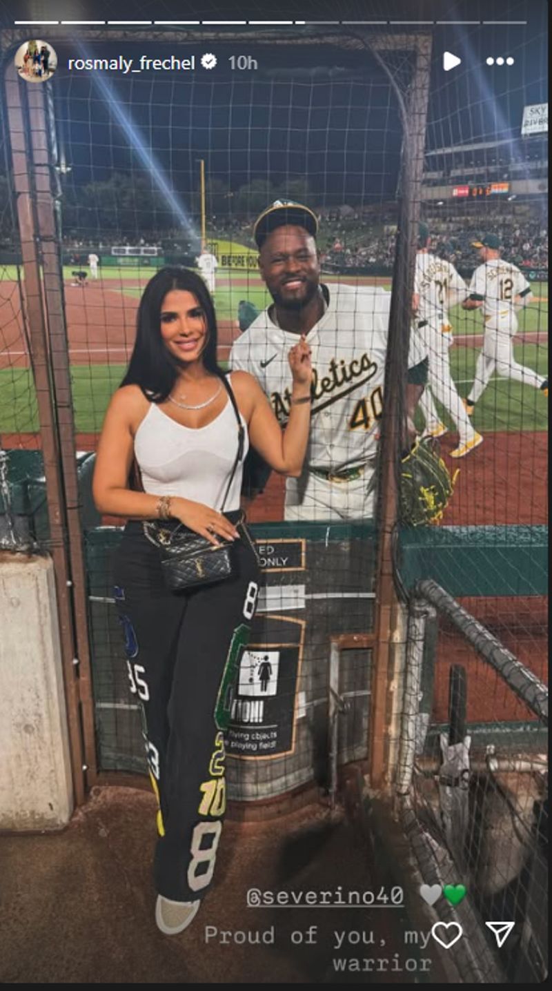 Luis Severino&#039;s wife Rosmaly shared story.(rosmaly_frechel/ Instagram)