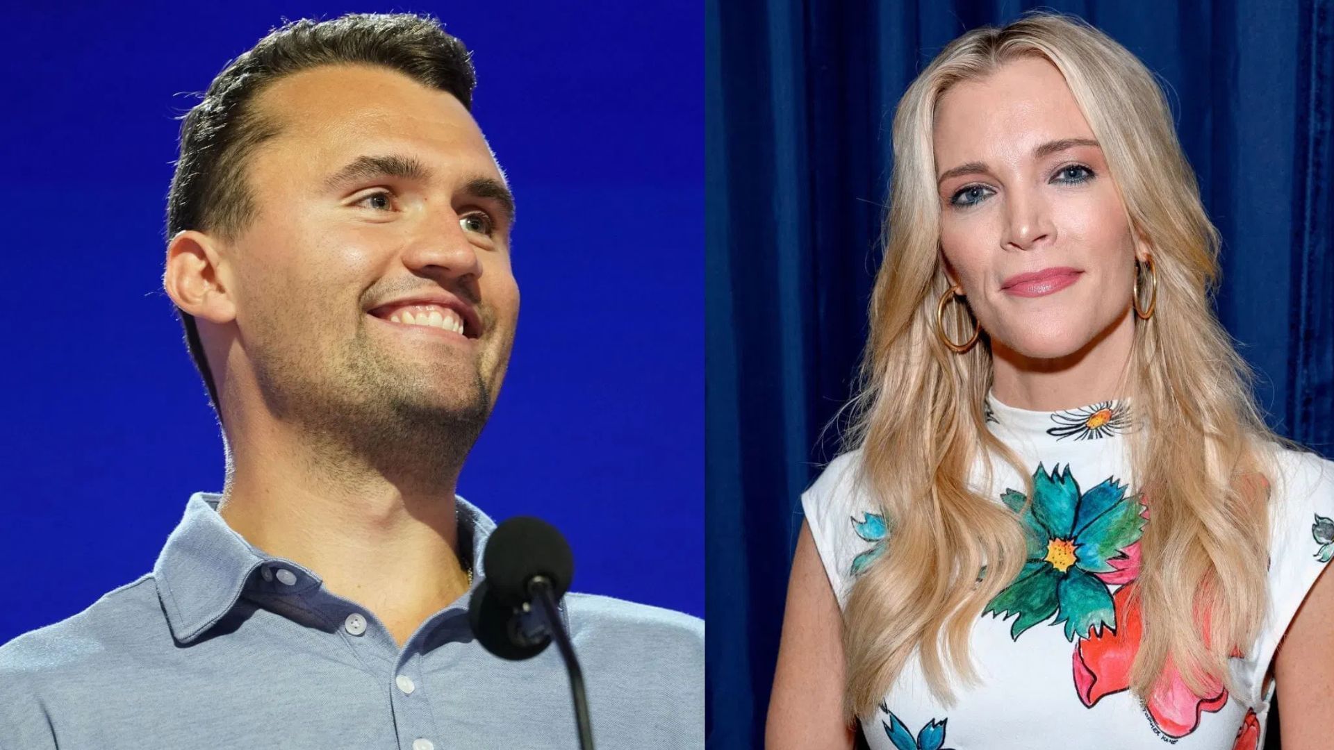 From L to R: Charlie Kirk and Megyn Kelly (Image via Getty Images)