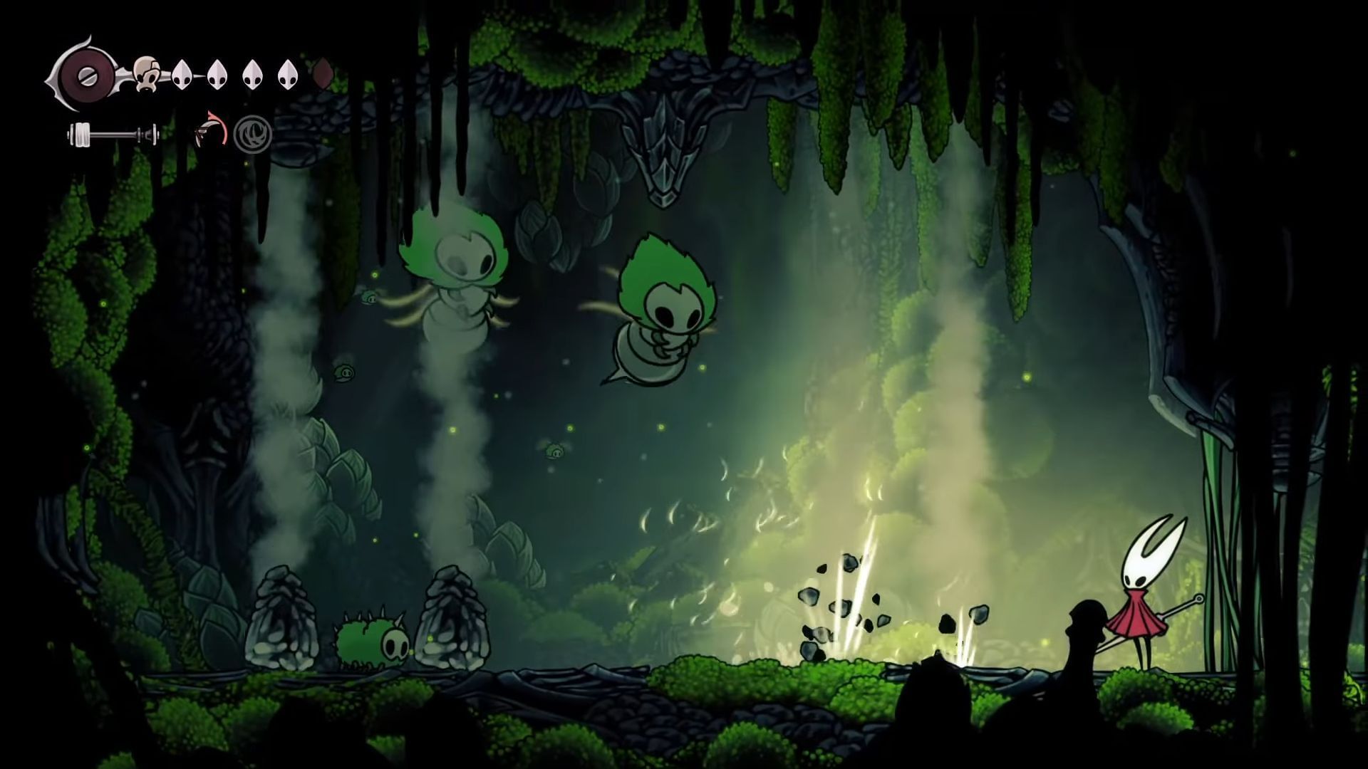 The Moss Mothers (Image via Team Cherry, Tealgamemaster on YouTube)