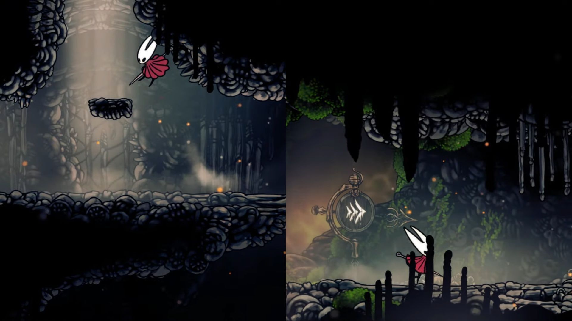Going towards the bell bell of the marrow (image via Team Cherry | Yt-Shirrako)