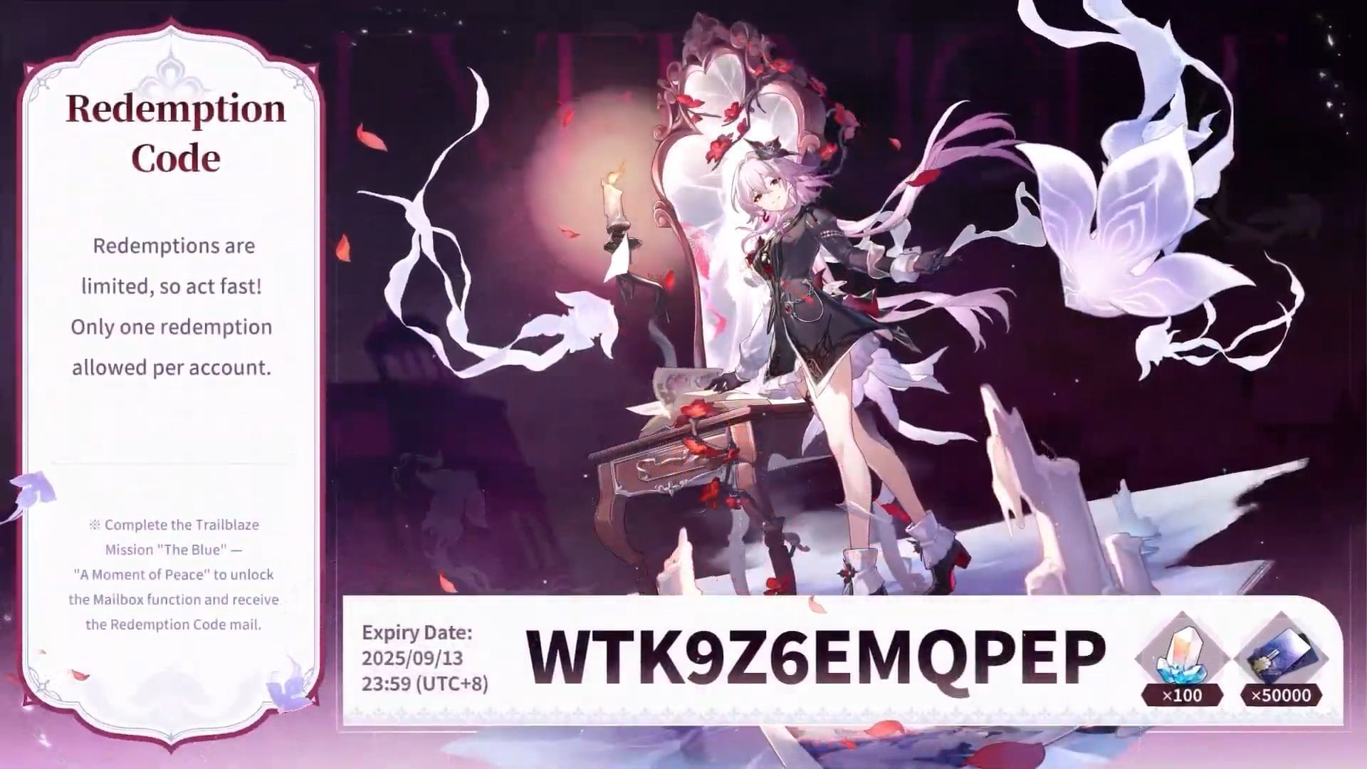 Redeem this code to get free goodies (Image via HoYoverse)