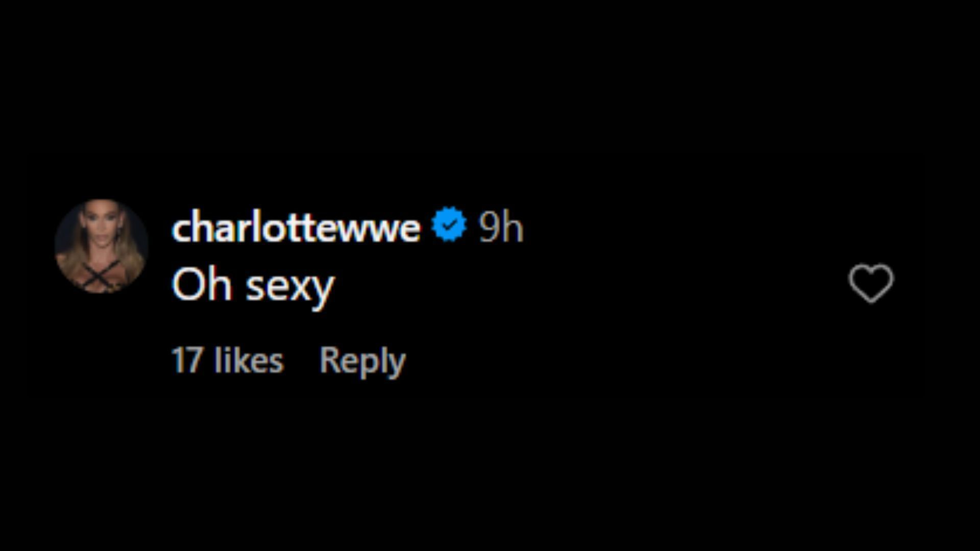 Flair responds to Harley Cameron&#039;s photo. (Image via Cameron&#039;s Instagram) 