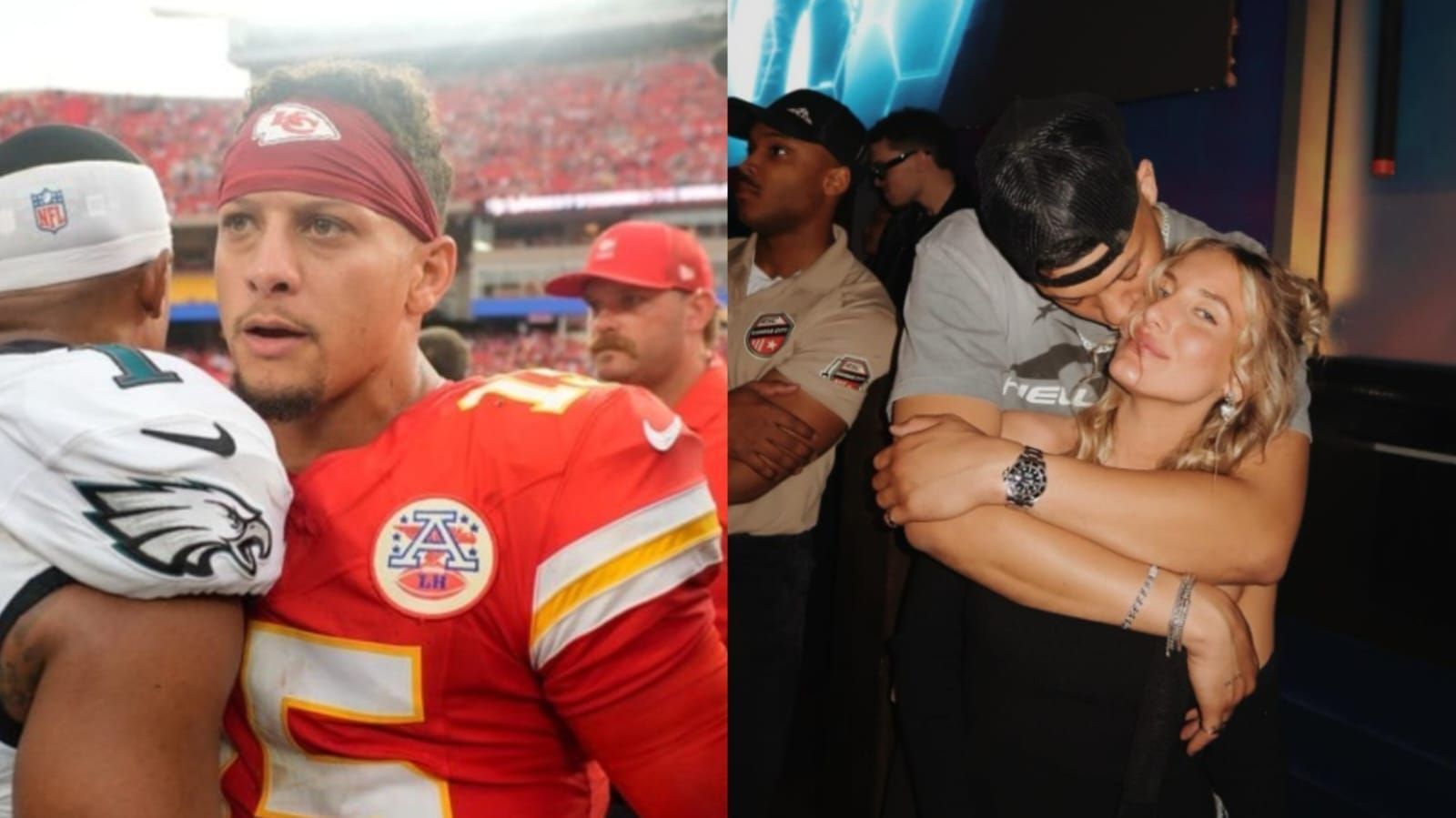 Patrick Mahomes (L) Jackson Mahomes and Shyanne Blankenship (R) Image credit: Imagn, Instagram/@jacksonmahomes)