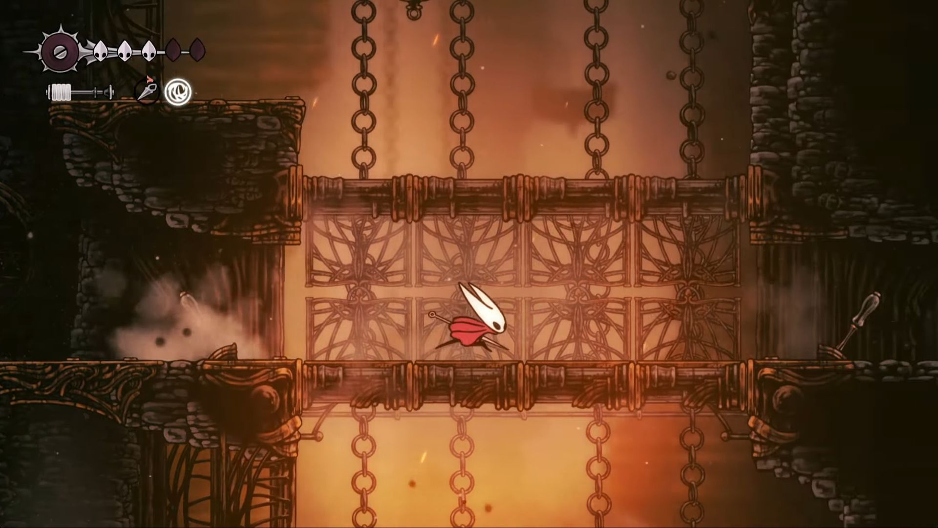 Bridge activated with lever in Hollow Knight Silksong (Image via Youtube/@VideoGameNews)