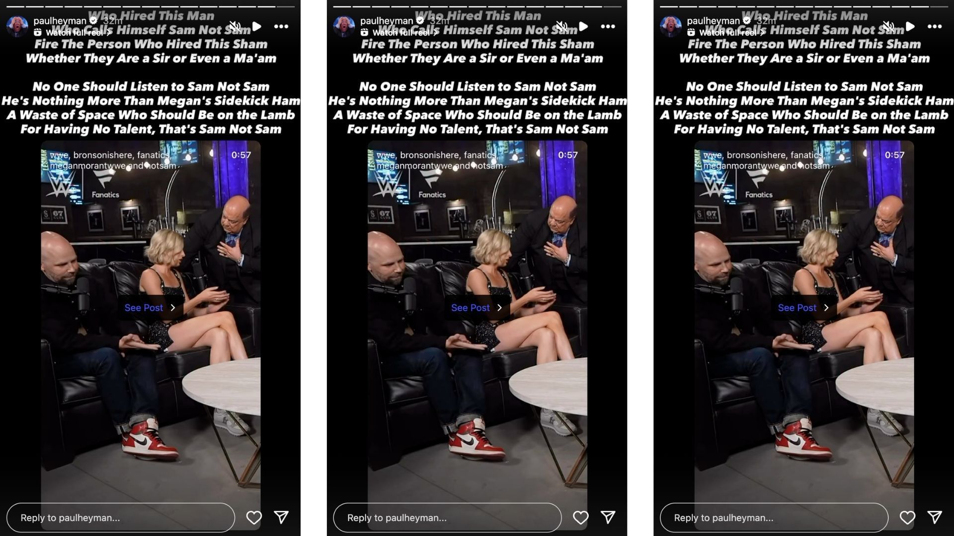 Heyman called out Roberts today on social media. [Image credit: Paul Heyman on Instagram]
