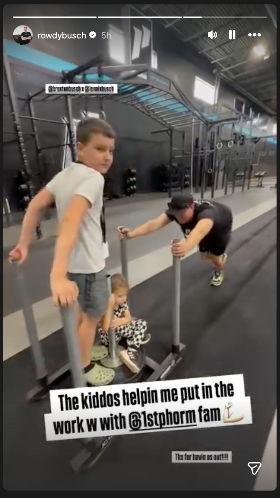 Kyle Busch&#039;s Instagram story - Source: @rowdybusch on IG