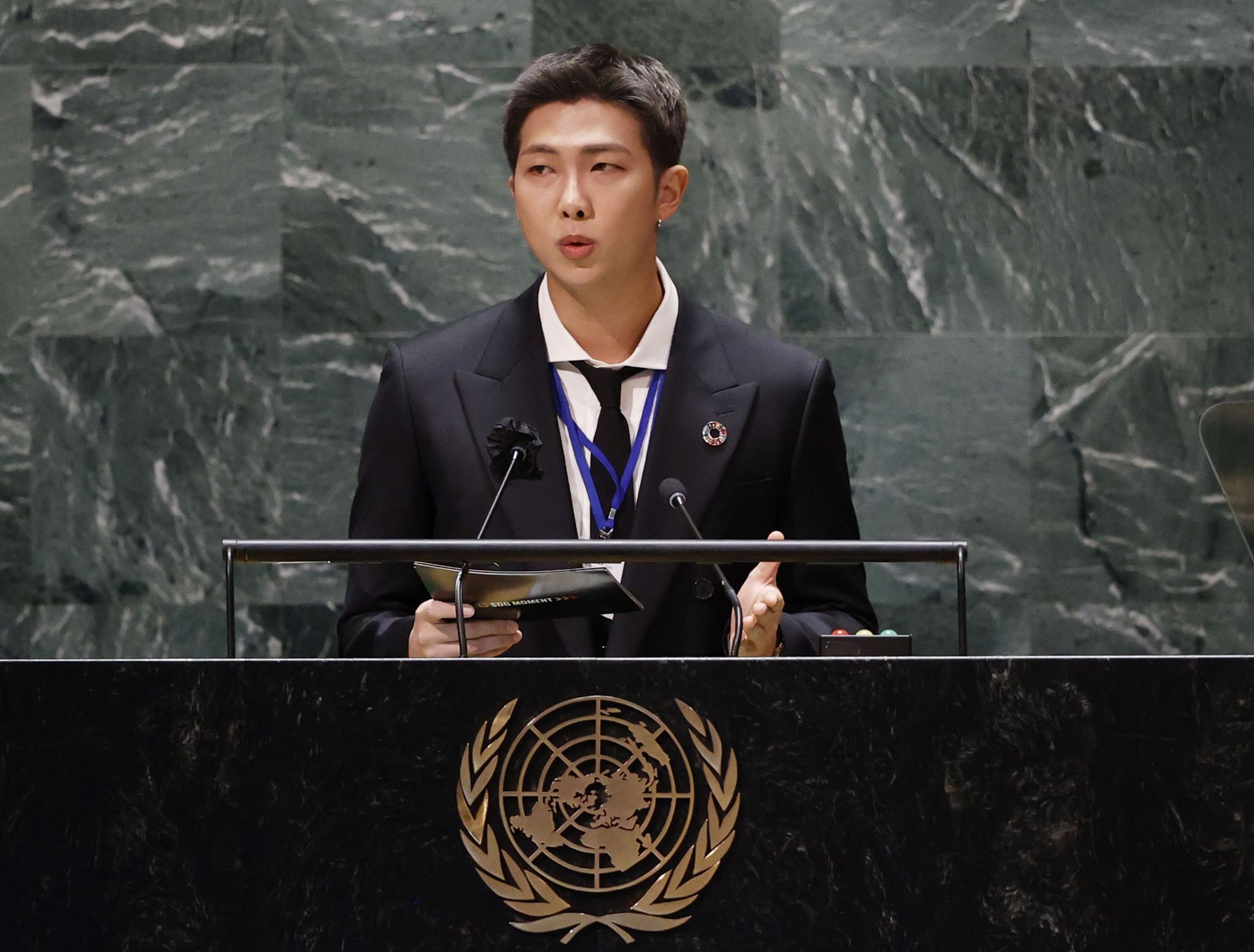 RM at the Annual United Nations General Assembly (Image via Getty)