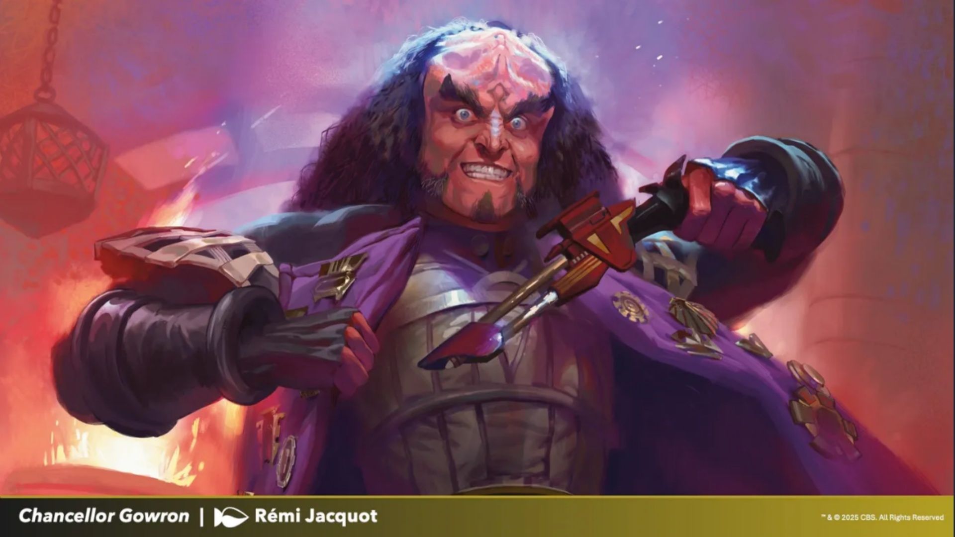 Chancellor Gowron of the Klingon Empire is but one of several confirmed cards for this set (Image via Wizards of the Coast)