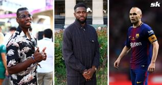 Andres Iniesta and Paul Pogba react as ex-Barcelona and France defender Samuel Umtiti announces retirement