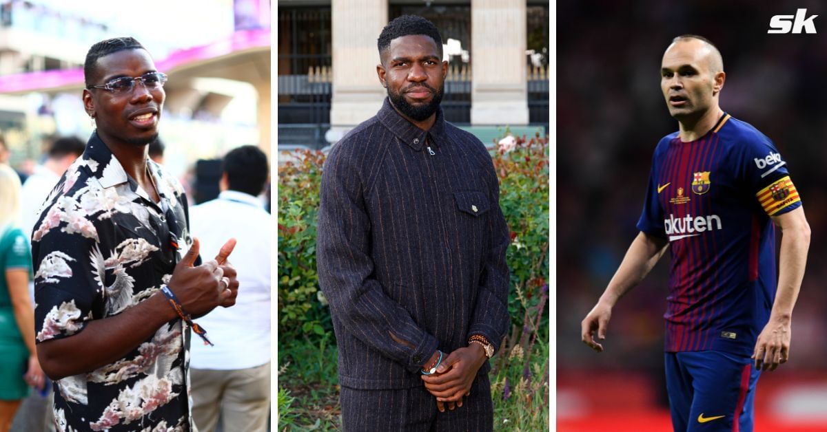 Andres Iniesta and Paul Pogba react as ex-Barcelona and France defender Samuel Umtiti announces retirement