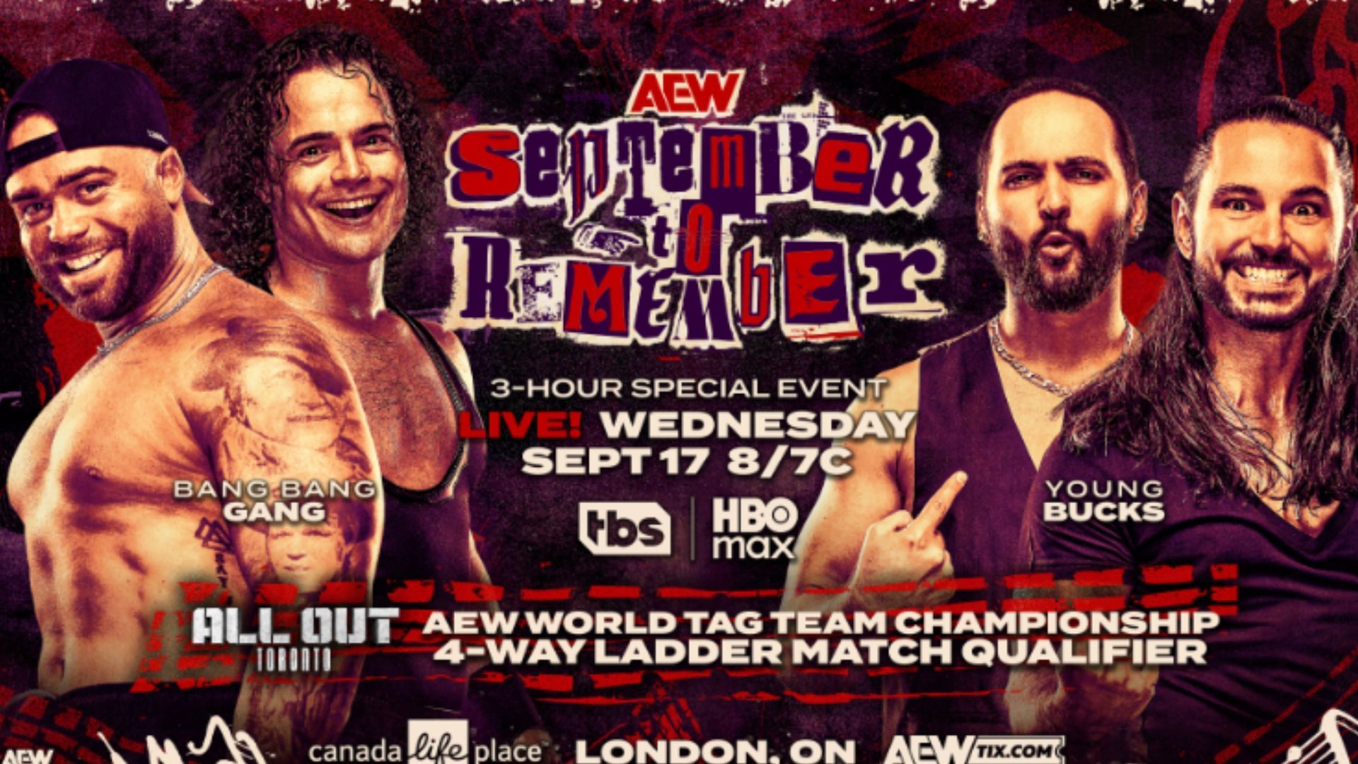 Match graphic for Young Bucks vs Bang Bang Gang [Source: AEW on X]
