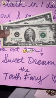 Kim Kardashian's letter as the tooth fairy for Chicago (Image credits: Instagram/@kimkardashian)