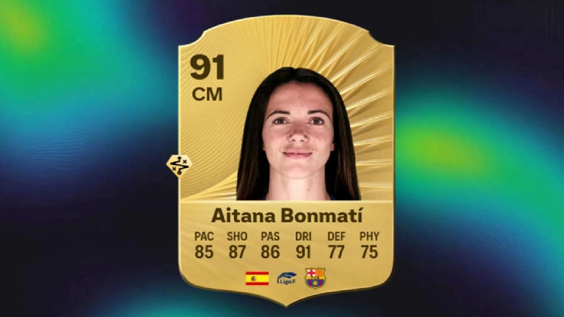 Bonmati is one of the strongest players of the Barcelona Women&#039;s team (Image via EA Sports)