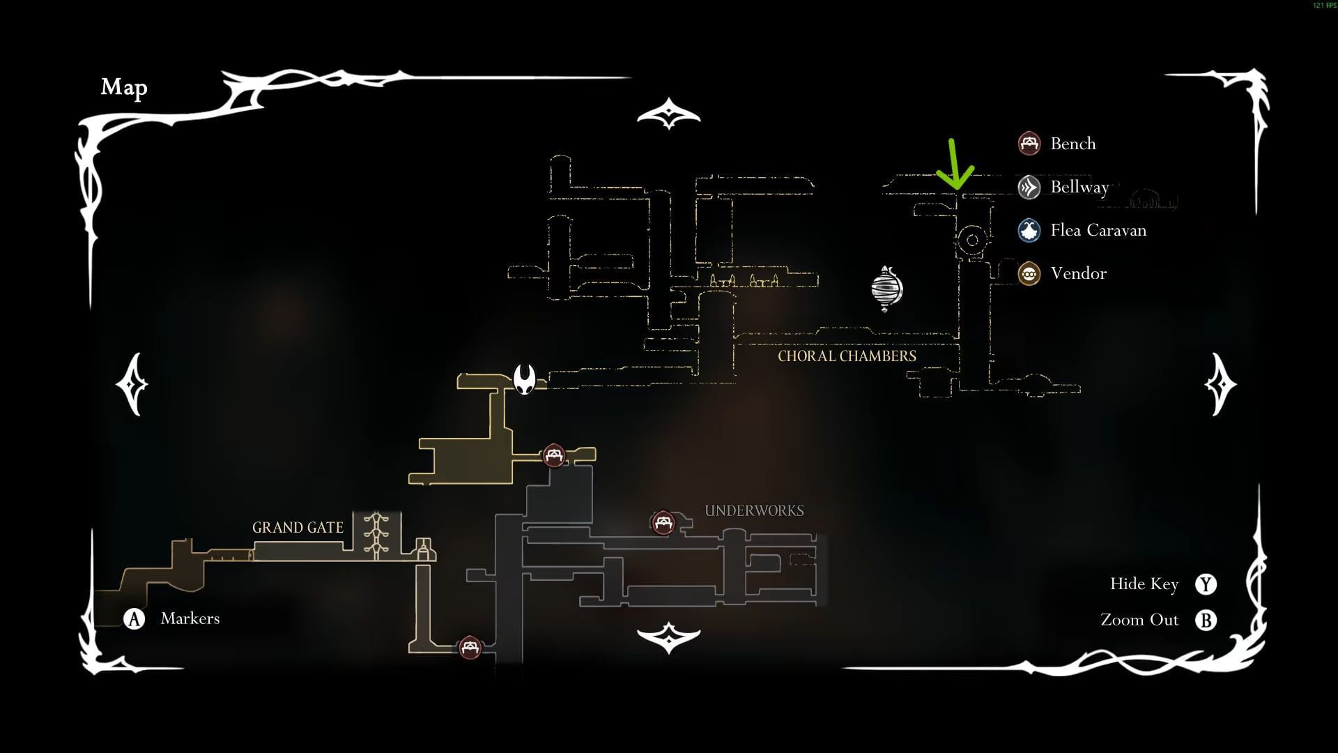 Location for the second piece of Cogheart in Hollow Knight Silksong (Image via Team Cherry || YouTube@/LoganZ)