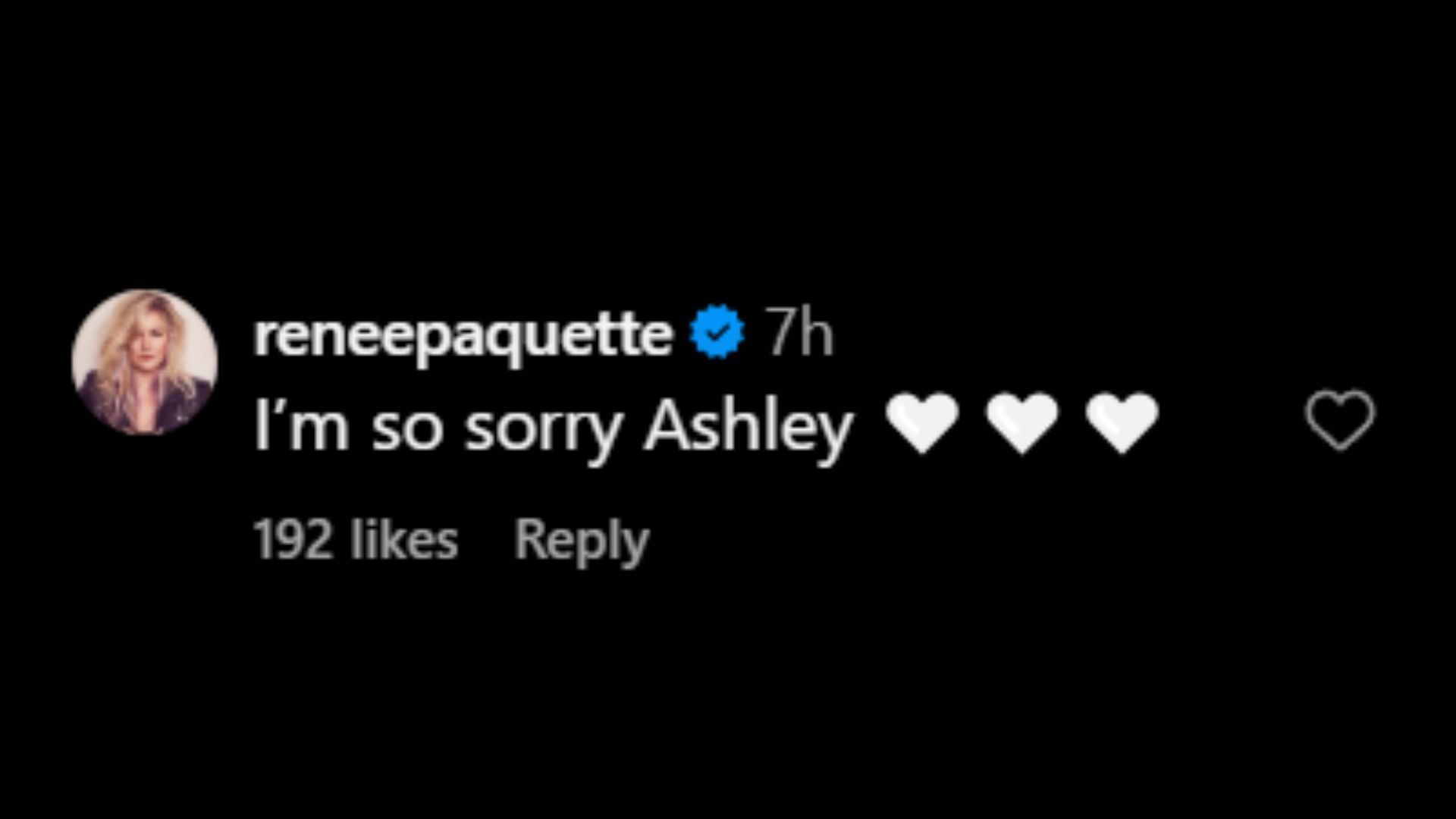 Renee Paquette responds to Flair&#039;s heartbreaking post. (Image via Flair&#039;s Instagram) 