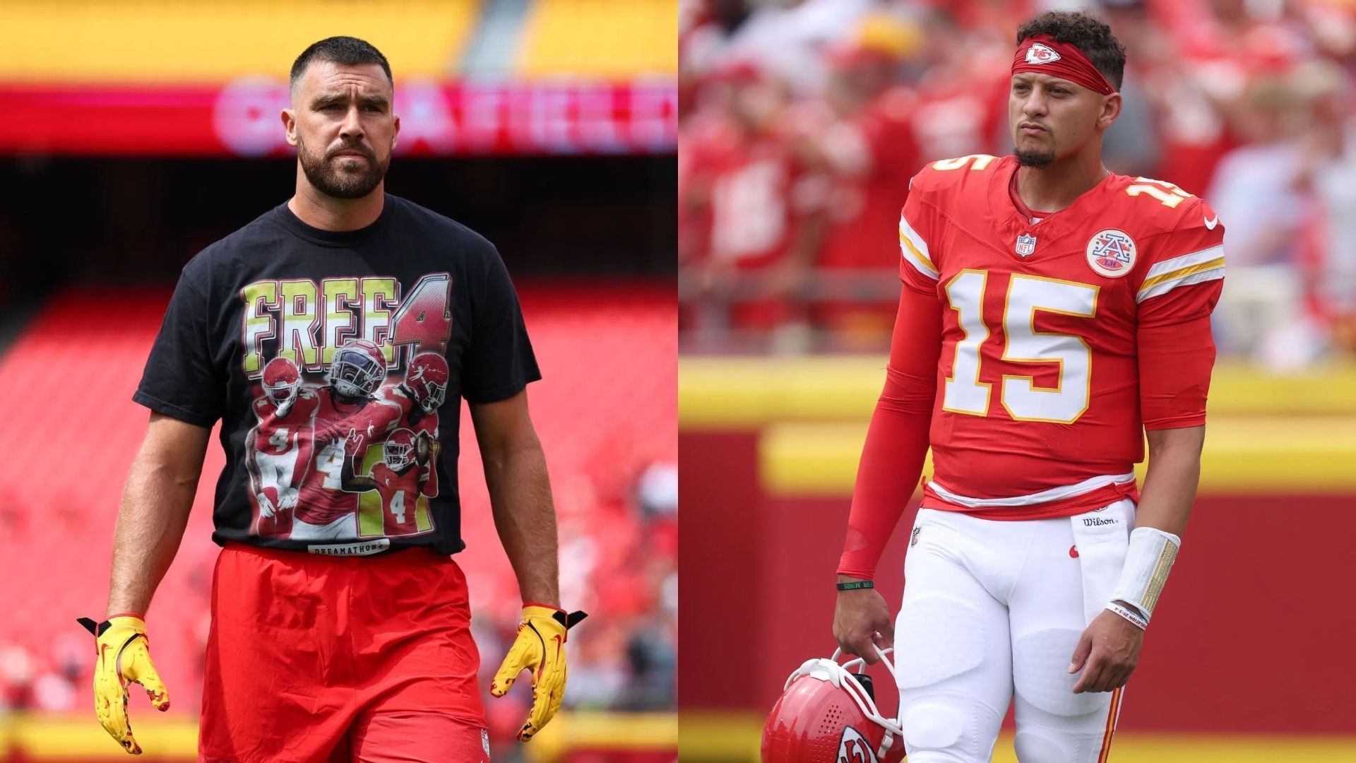 Travis Kelce fails to score off a Patrick Mahomes pass - via Getty/CMS