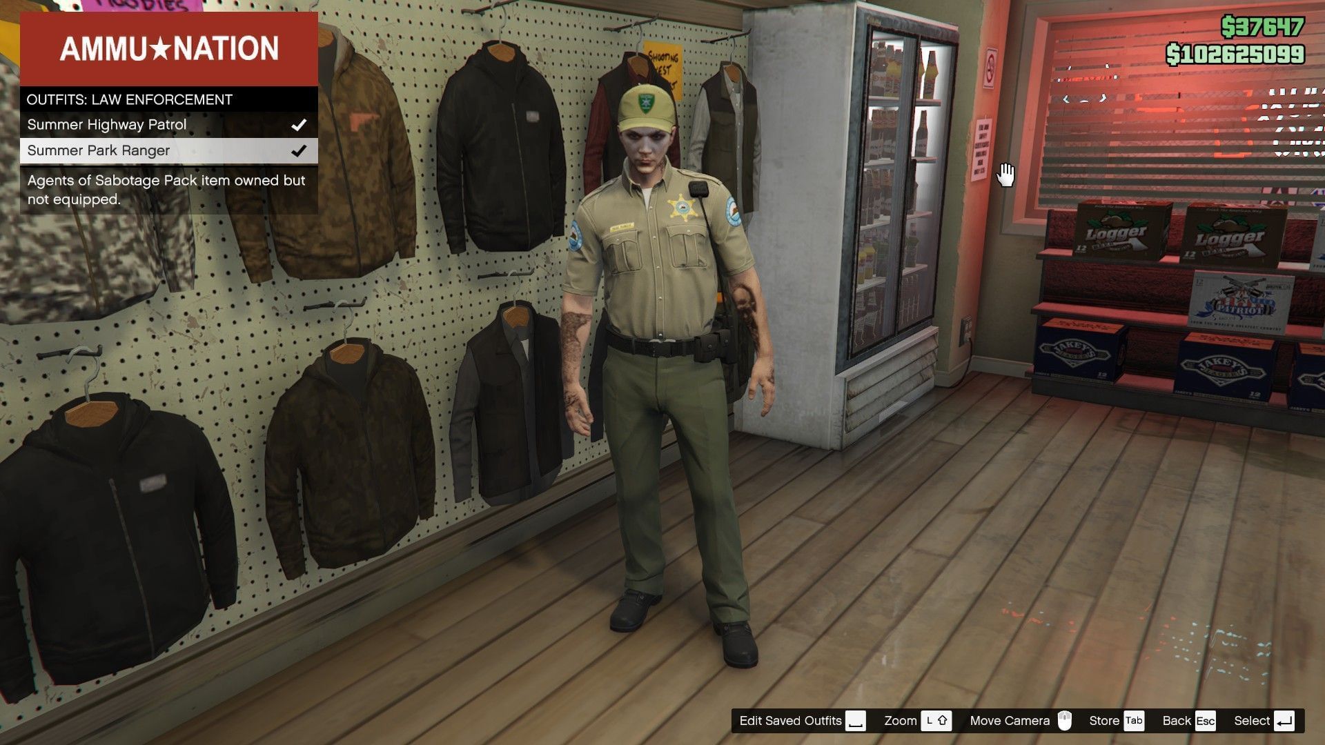 If you already own the Park Ranger, you&#039;ll get the outfit within 72 hours of logging in (Image via Rockstar Games)