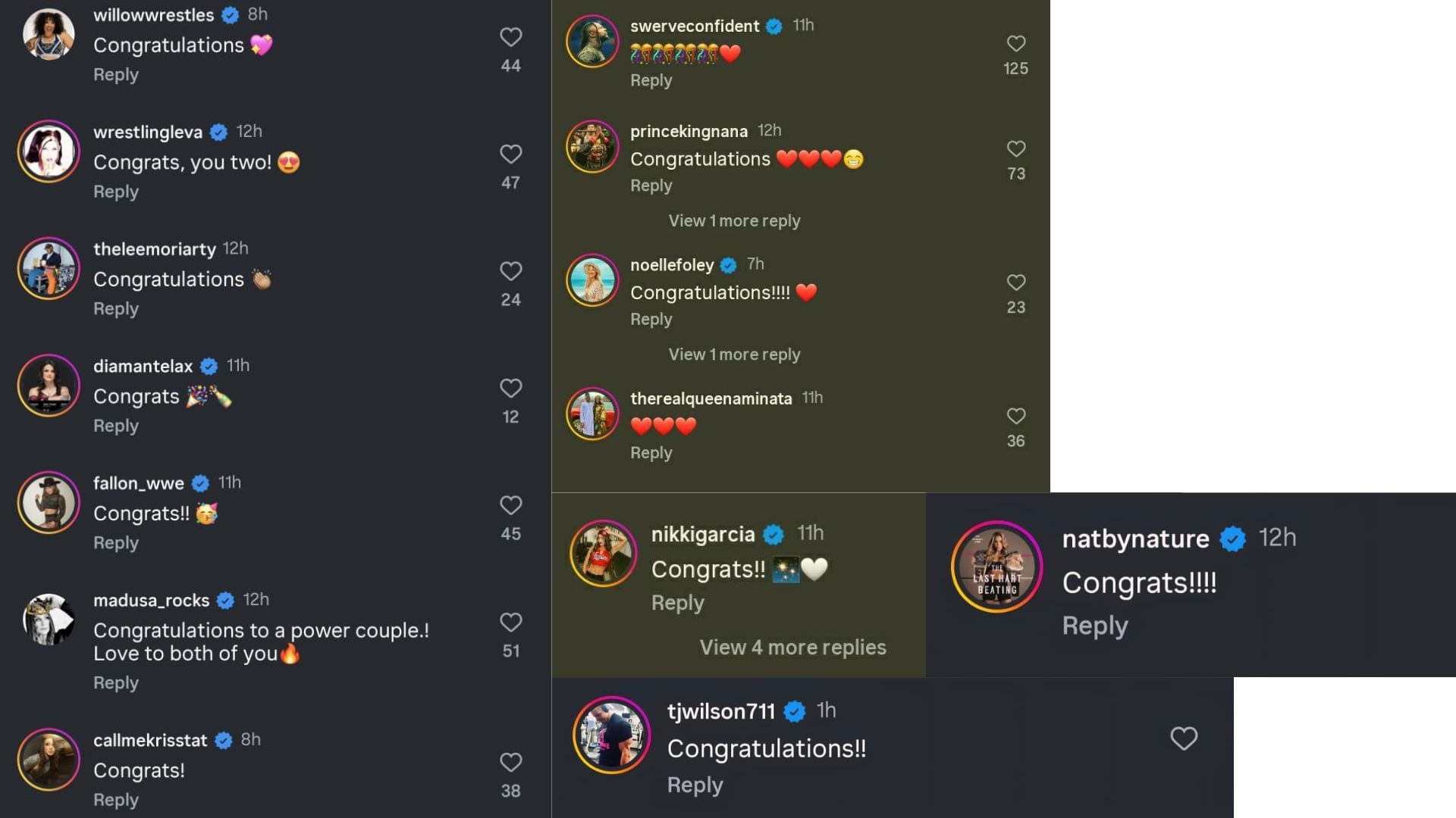 Messages left under Alicia Atout&#039;s post [Source: Instagram]