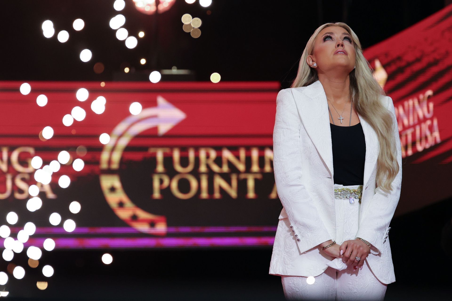 Erika Kirk At The Memorial Service For Charlie Kirk (Image via Getty)