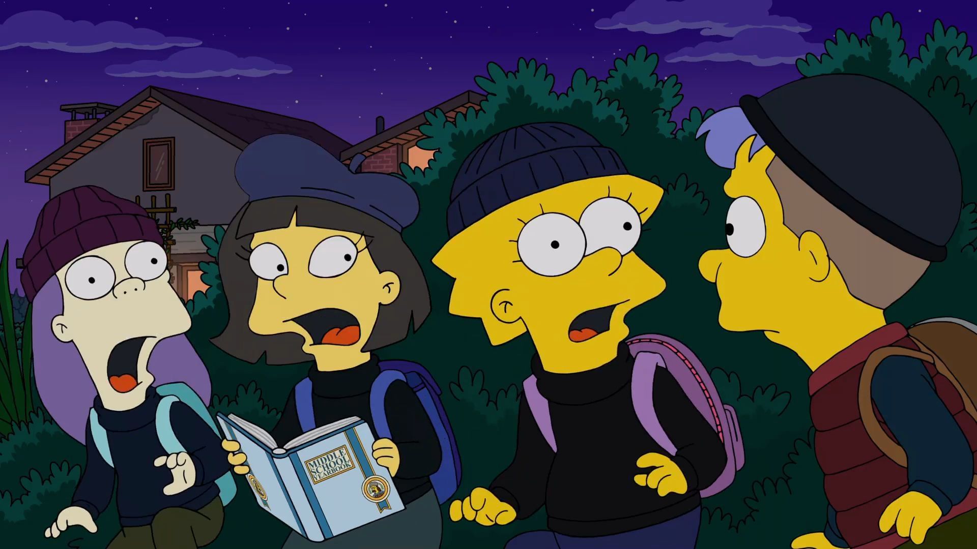 Lisa and her friends steal old clothes (Image via Hulu)