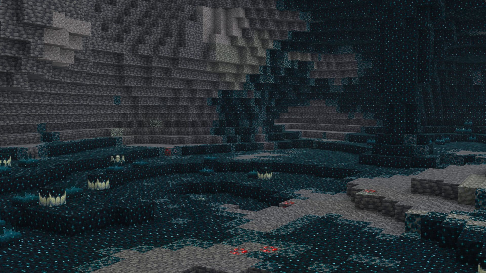 Deep Dark is a dangerous biome to dwell in (Image via Sportskeeda Gaming || Mojang Studios)