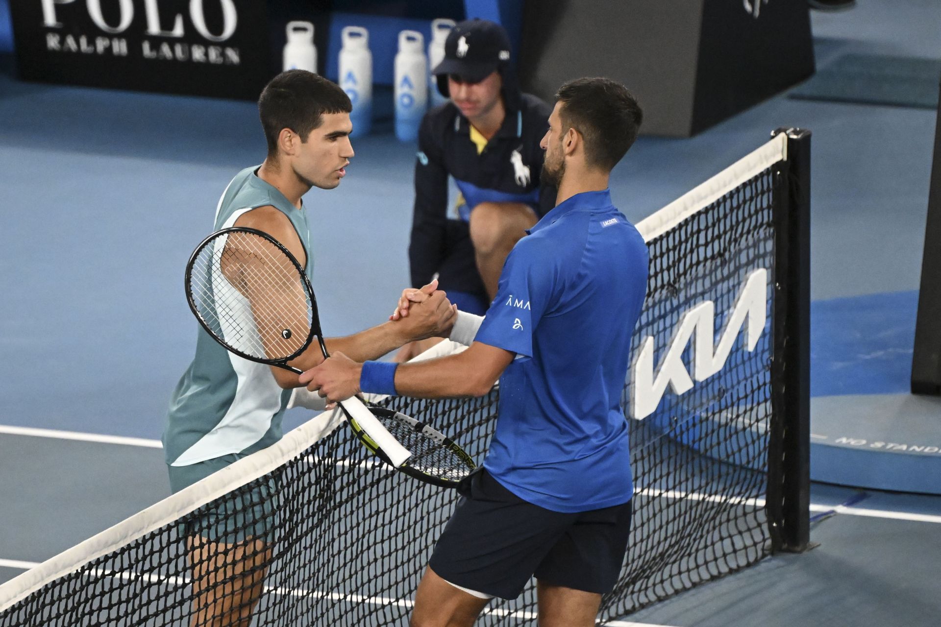 Alcaraz and Djokovic at the 2025 Australian Open - (Source: Getty)